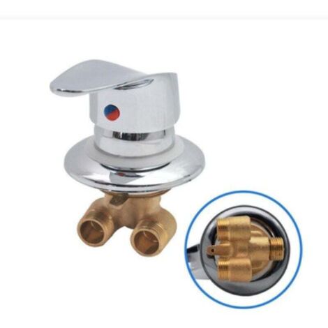 Mitigeur Cabine de Douche Robinet de douche en laiton Inverseur de sortie Robinet mitigeur de douche chromé Connecteur G1/2" Mitigeur d'eau froide et chaude de douche pour salle