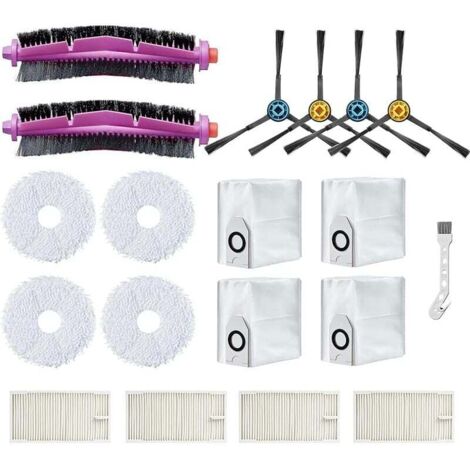 Kit accessoires de rechange pour aspirateur robot EUREKA J12 Ultra, 2 brosses principales, 4 filtres, 4 chiffons, 4 sacs Ă poussi (1/4)