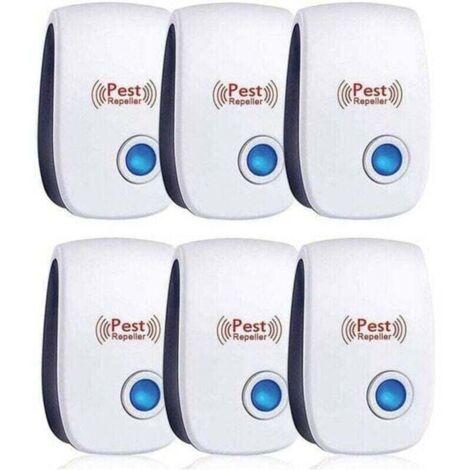 Repulsif Ultrasons, Ultrason Souris Lot de 6, Ultrason Souris et Rat Efficace Contre Souris,Rats,Mouches,Moustiques,Insectes Nuisibles,Araignées,Cafards, Sûr et Non Toxique,DEBUNS