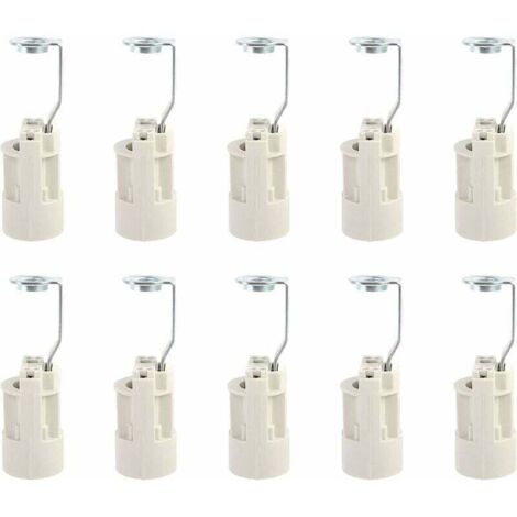 Culot pour ampoule E14 Douilles de Lampe E14 Réglables Convertisseur Douilles E14 Douille à Baonnette Support 10 PCS (Blanche)