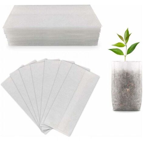 20x20cm Lot de 300 sacs biodégradables non tissés pour pépinière - Sacs de croissance pour plantes, fleurs, maison (1/4)