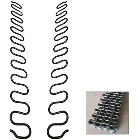 Lot de 2 ressorts de rechange pour canapé de 55cm avec 8 clips en forme de S, kit de réparation de ressorts de canapé de 4,0 mm de diamètre pour siège de meubles, décoration d'intérieur