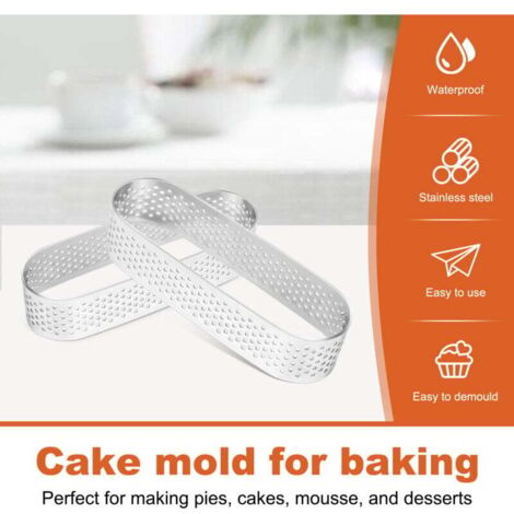 FutureHight Lot De 12 Anneaux à Tarte Ovale En Acier Inoxydable – Moules à Quiche, Mousse, Dessert Et Gâteau 9,4 X 2,8 Cm