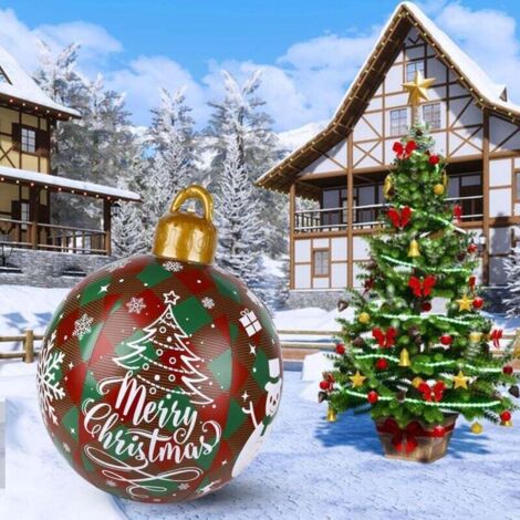 Boule De Noël Gonflable Géante De 23,6 Pouces, Décoration Gonflable En