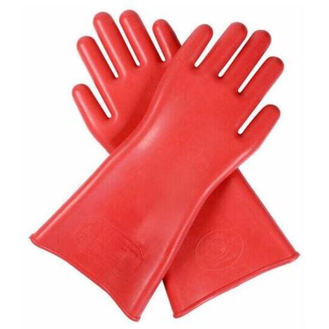 1 Paire de Gants d'isolation électrique Professionnels，Haute Tension 12kv en Caoutchouc, Gant de sécurité pour électricien, Accessoire 40cm - Rouge
