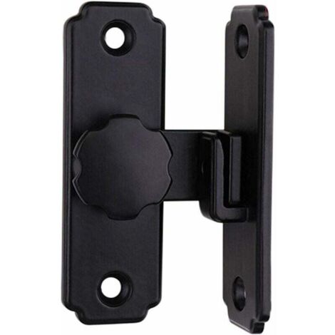 Loquet de porte, verrou de porte grange, boucle de verrouillage à 90 degrés, loquet de verrouillage coulissant, convient pour porte et fenêtre de cage de grange (noir, taille : 81,5 x 45 mm), (1/4)