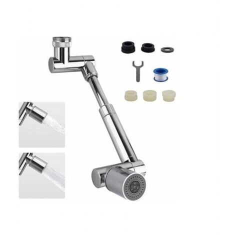 Universelle 1440° Prolongateur de Robinet, 2 Modes de Sortie d'Eau Robinet de Cuisine Multifonction Filtre Anti-Projections Rallonge de Robinet Pivotant pour Lavabo de Salle de Bains (1/4)