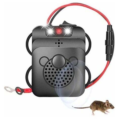 Répulsif à Ultrasons pour Parasites,Électronique Dissuasion de Rat,Contrôle des Parasites Rejet des Souris et des Rongeurs avec Lampes Stroboscopiques à Del pour Voiture, Grange, Cuisine