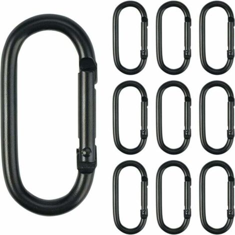 Alovez – Mousquetons en aluminium 10 pièces 2cm x 5cm – Résistants à l'usure – Dispositif à ressort pour accrocher facilement – Pour camping et randonnée - 2cm5cm