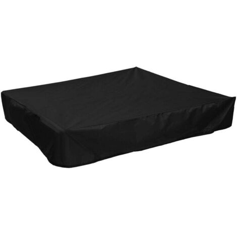 Noire 1 pièce Bâche bac à Sable 120x120 cm Housse Protection Étanche UV Protection 70% pour bac à Sable Oxford avec Cordon de Serrage
