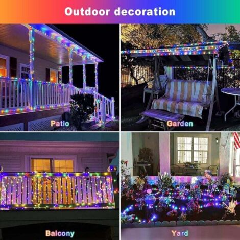 Lot de 4 guirlandes lumineuses LED blanc chaud de 5 m, à piles, avec Lot de 4 guirlandes lumineuses LED blanc chaud de 5 m, à piles, avec