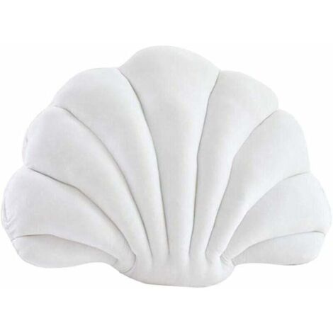 (blanc, 32 et 25cm) Coussin coquillage, coussin déco, coussin coquillage déco, coussin coquillage éventail, coussin canapé coton, coussin déco, peluche, coussin lit animal marin (1/4)