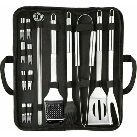Ustensiles Barbecue,20pcs Kit Barbecue Accessoire, Acier Inoxydable Outil de Barbecue, Premium Complète Accessoire Barbecue en Plein air Ustensiles pour Cadeau pour Jardin Voyage ou Camping Fête (1/4)