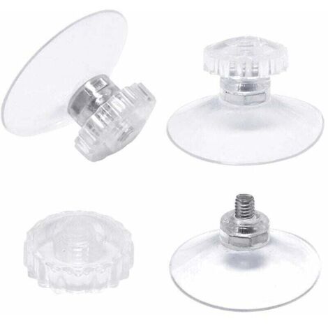 lot de 30 Ventouses avec Filetage et écrous moletés Ø 45 mm, Transparentes, pour Voiture, Camping, vitre, Pare-Soleil (1/4)