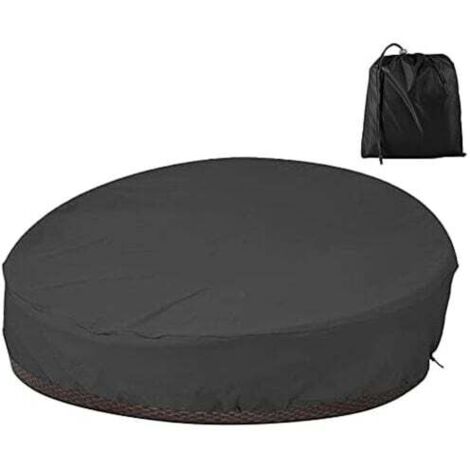 Housse de Protection Canapé-lit Rond Jardin Imperméable, Couverture de Lit de Jardin Rond Salon Exterieur Oxford 210D,Anti-UV et Coupe-Vent 20460cm (1/4)