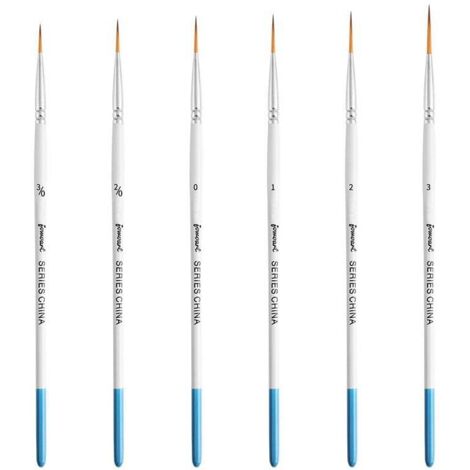 Brush Set, 6 Pinceaux pour Peindre des Fines Lignes Longues, des brins d'herbe, des Cheveux et Plus Encore. Pinceaux pour Peinture Acrylique, Aquarelle, Huile et Gouache (1/4)