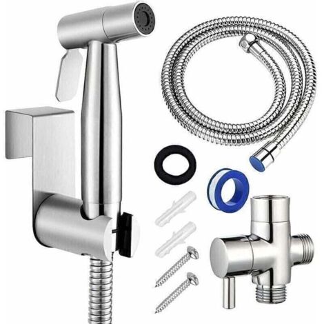 Pulvérisateur de Bidet à Main Douchette WC Kit Complet, Douchette Toilette pour Couches en Tissu de Salle de Bain, Pomme de Douche Toilette avec Tuyau (1/4)