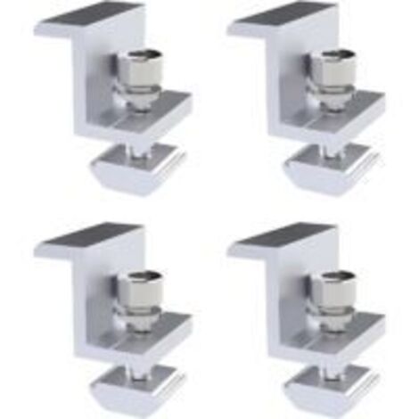 Paquet de 4 supports de panneau solaire, pince d'extrémité de 30 mm, support de panneau solaire, support Z, pince réglable, support de panneau solaire photovoltaïque photovoltaïque (1/5)