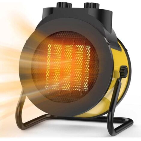 Chauffage, chauffage électrique PTC 2000 W, angle réglable à 90 °, chauffage rapide et sûr, petit chauffage portable (jaune) (1/4)