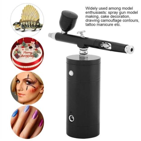 Kit D'Aérographe à Sortie Réglable 40PSI Kit De Compresseur De Brosse à Double Action Pour Peinture Maquillage Decoration Installation Facile 97082505