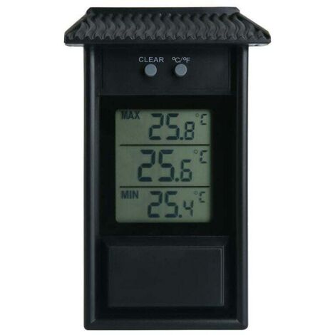 thermomètre numérique , résistant aux intempéries, utilisable à l'intérieur ou à l'extérieur, Noir (1/4)