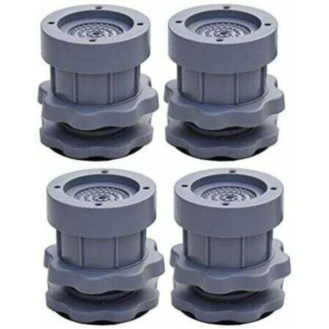 Lot de 4 patins antidérapants et réglables en hauteur pour machine à laver - Gris (1/4)