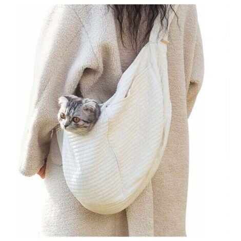 Sac Bandoulière pour Chien et Chat,Sac Transport Portable Mains Libres pour Animaux de Compagnie à Bandoulière Large et Respirant, Adapté aux Petits Chiens et Chats (1/4)