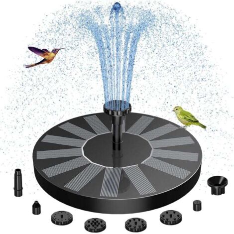 Fontaine Solaire Exterieure de Jardin, Fontaine Exterieure de Jardin avec 6 Buses, Pompe Solaire Bassin Exterieur pour Étang Piscine Patio Décoration (1/4)
