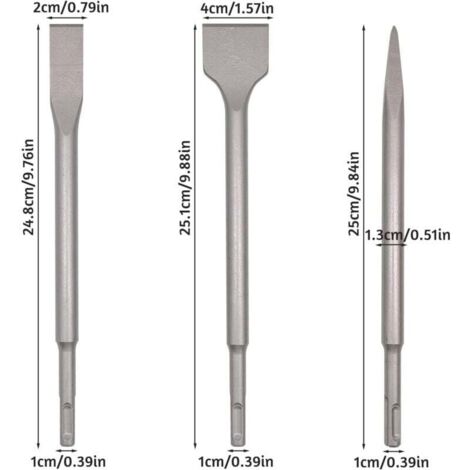 Burin Sds Jeu De 4 Burins SDS Plus HYCHIKA - Pour Carrelage, Béton Burin Sds Jeu De 4 Burins SDS Plus HYCHIKA - Pour Carrelage, Béton
