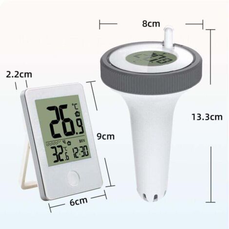 Thermomètre Piscine Sans Fil Flottant-Thermomètre de Piscine Connecté Numérique avec Récepteur