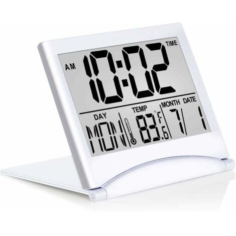 Réveil Numérique LCD Pliable, Table de Bureau, Station Météo, Température, Voyage  15