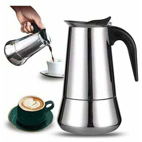 Cafetière italienne 12 tasses en acier inoxydable compatible tous types de feux 12 tasses