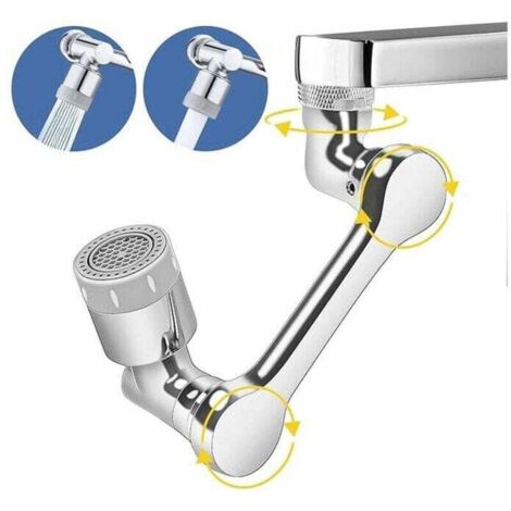 Mousseur Robinet, 1080 Degrés Aérateur de Robinet Pivotant, Aerator Splash Filter Faucet, 2 Modes Adaptateur Pour Robinets avec Diamètre de Filetage Mâle de 20/22/24mm (1/4)