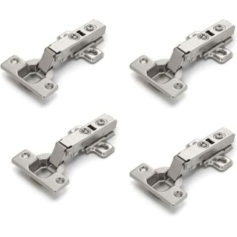 Lot de 4 charnières pour porte de placard, porte meuble, angle plié, fermeture lente, pas de fente nécessaire, facile à installer (1/4)
