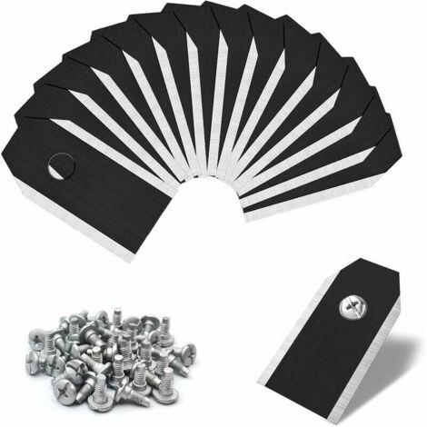 45 Pièces Lames de Couteau en Titane Noir, Lame pour Robot Tondeuse Universel, Lames de Rechange en Titane pour Toutes Les Tondeuses Robotiques Husqvarn Automower Gardena avec 45 Vis