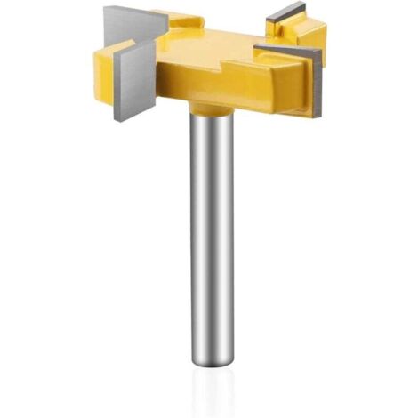 Fraise a Surfacer, Fraise à Rainurer, Fraise Defonceuse 8mm de Lame 1/4" Shank T, pour Portes, Tables, Étagères, Murs et plus (1/4)