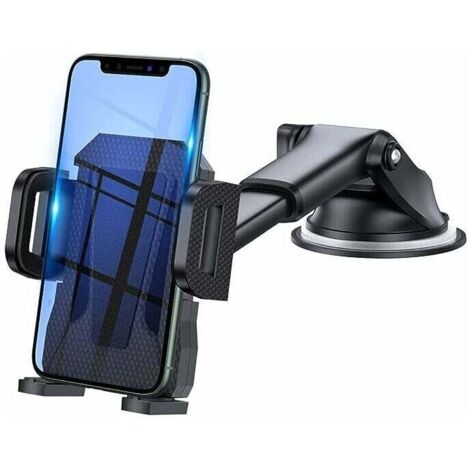 3en1 Support Telephone Voiture, Porte Téléphone Voiture Grille aération Pare Brise Tableau de Bord par Ventouse Compatible avec Smartphone (Noir) (1/4)
