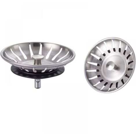 Panier de vidange pour évier de cuisine - Filtre universel en acier inoxydable, - Pas de colmatage, pas de débordement ,2pcs (1/4)