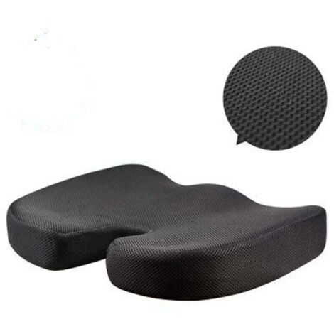 Coussin Chaise Bureau - Coussin Ergonomique et Orthopédique en Mousse à Mémoire de Forme – Noir, Large (1/4)