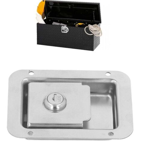 ALOVEZ 304 acier inoxydable RV porte loquet boîte à outils serrure encastré avec 2 clés pour RV remorque camions de pompiers (1/5)