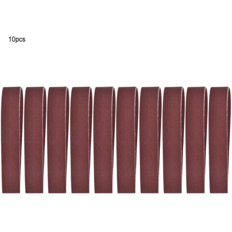 Bande abrasive, 10pcs Kit d'assortiment de bandes abrasives en oxyde d'aluminium, 760x25mm/30 x 1 pouce, ensemble de bandes abrasives pour le polissage de meulage du bois, des meubles(600)