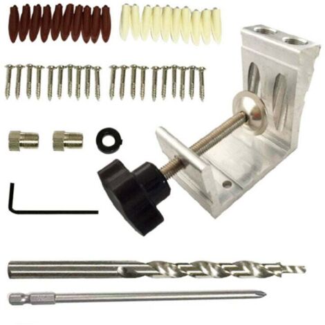 Kit de gabarit de positionnement de poche 47 pièces, Gabarit de perçage de poche en aluminium pour travail du bois, Robuste et précis (1/4)