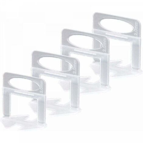 Insert de niveleur de carrelage 2 mm, utilisé pour installer des carreaux de sol et de mur, adapté aux carreaux d'une épaisseur de 3 à 13 mm (200 pièces) (1/4)