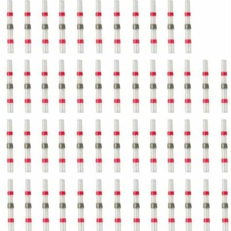50pcs Cosses Electriques Souder Gaine Thermorétractable Terminaux Cuivre Electrique, Fil Câble Connecteur,Rouge - Connecteurs de Fil Cuivré Électriques