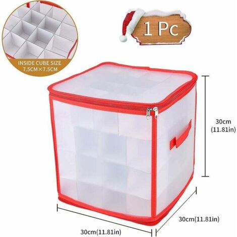 Dellyy Boîte De Rangement Boules De Noël 64 Compartiments - Boîte Décorations Sapin Pliante Économie D'Espace