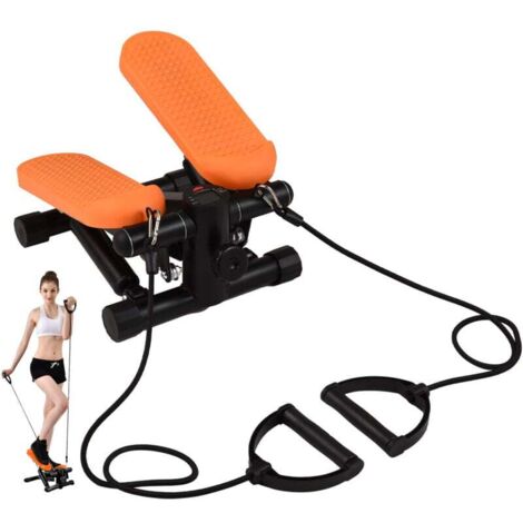 Mini Stepper Avec Bandes De Résistance – Appareil Fitness Maison – Rouge