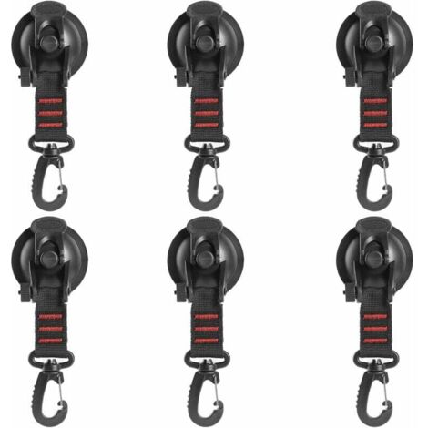 6 pièces ventouse sous vide robuste avec crochet, ventouses sous vide crochets pour serviette de douche de cuisine de salle de bain, ventouse de camping polyvalente (1/4)