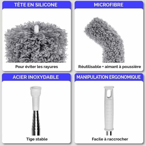 Balai Télescopique Pour Fenêtre Avec Manche Long Jusqu'À 209 Cm, Balai Balai Télescopique Pour Fenêtre Avec Manche Long Jusqu'À 209 Cm, Balai
