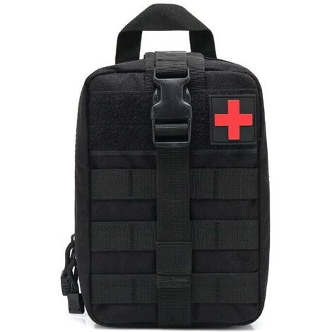 Kit Médical Tactique, Trousse de Secours Tactical Sac de Poche IFAK Medical pour Situation Tactique d'urgence (Noir) (1/4)