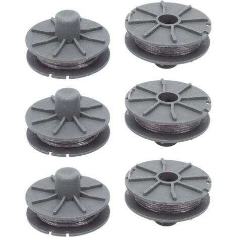 5307-20 Bobine de fil de rechange 6 Pièces pour Gardena Coupe-bordure - Diamètre : 1,6 mm - 6,1 m - Pour type 9805, 9806, 9807, 9808, 9809, 9827, 8846, 8847, 8848, 9870, 9872, 9874